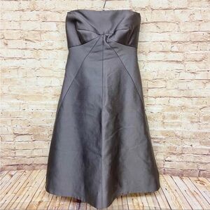 J Crew Special Occasions Dress Size 6 Bridesmaid Strapless Ribbed Silk Gray NWT